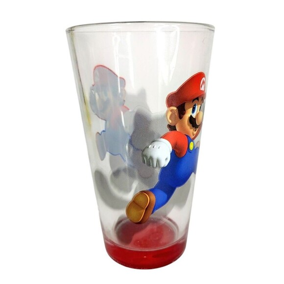 Super Mario Brothers Nintendo 3D Island Heavy Bottom Drinking Glass - Picture 2 of 8